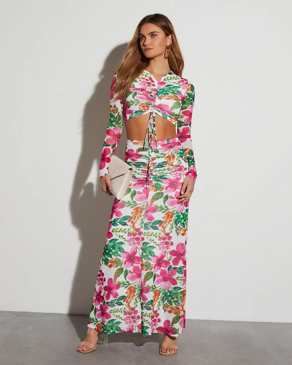 Bustling Bouquet Floral Crop Top sold by Vici product image thumbnail 2