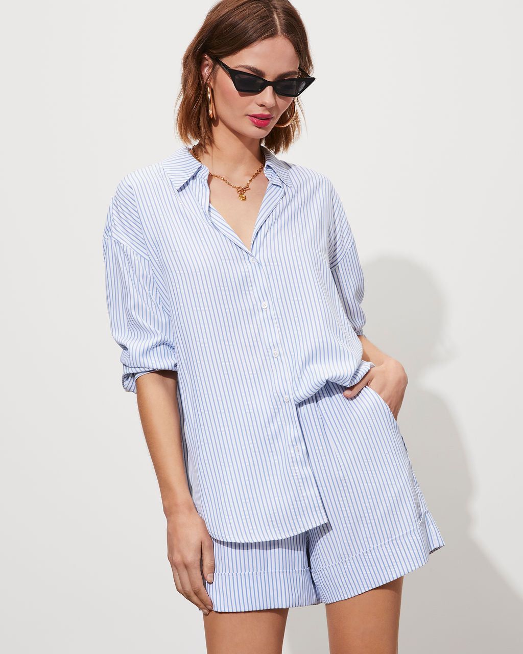 Hilton Head Button Down Top sold by Vici