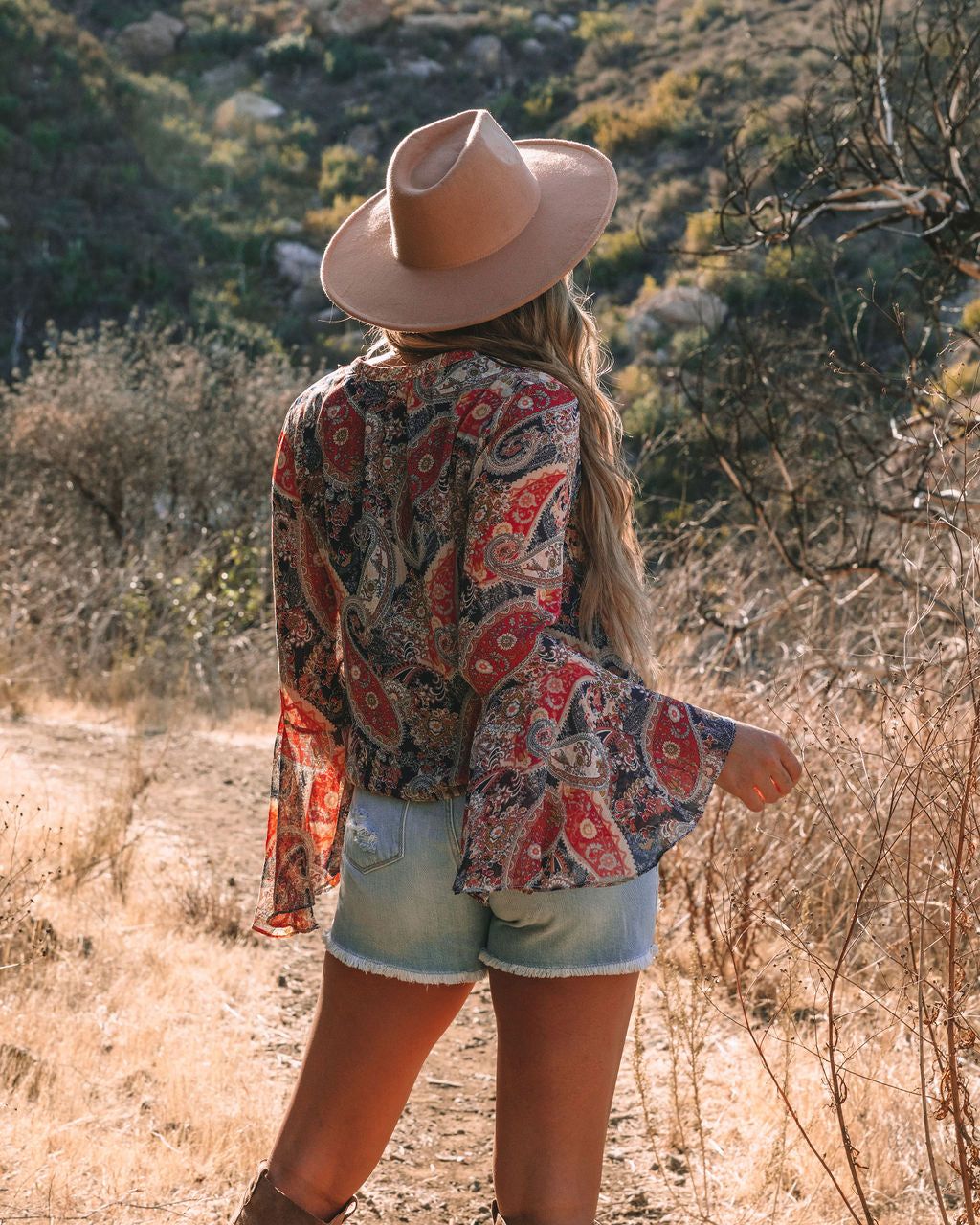 Rosalina Paisley Print Bell Sleeve Blouse - FINAL SALE sold by Vici product image thumbnail 2