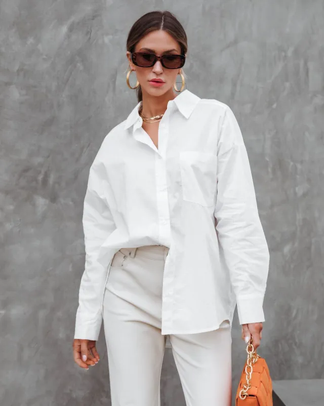 East Coast Cool Relaxed Cotton Button Down Top sold by Vici