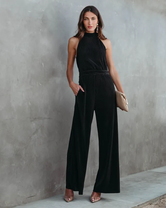 Naya Pocketed Plisse Jumpsuit sold by Vici