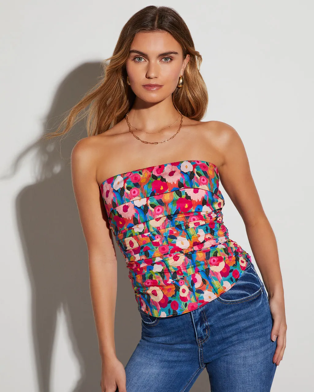 Raylin Floral Strapless Blouse sold by Vici product image thumbnail 3