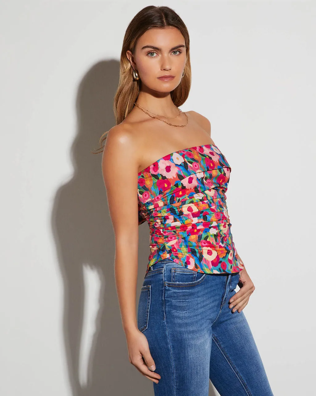 Raylin Floral Strapless Blouse sold by Vici product image thumbnail 4