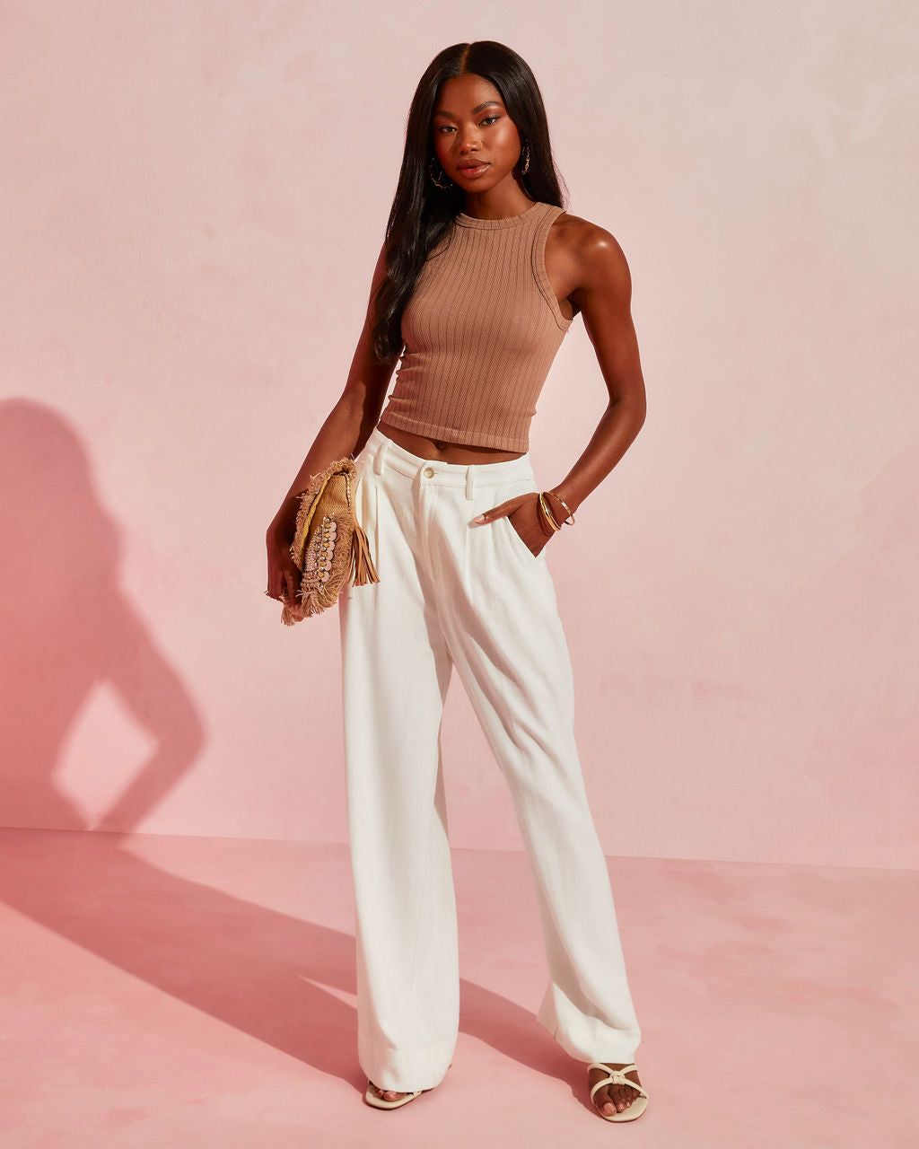 Joaquin Ribbed Crop Tank - Mocha - FINAL SALE sold by Vici product image thumbnail 5