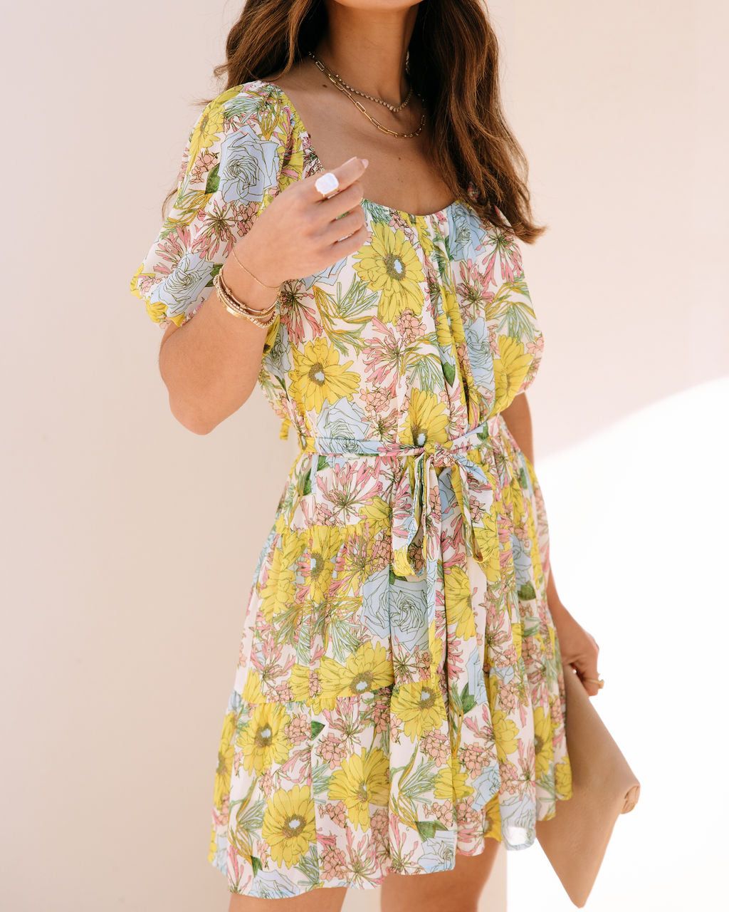 Wish Upon A Petal Chiffon Puff Sleeve Mini Dress sold by Vici product image thumbnail 2