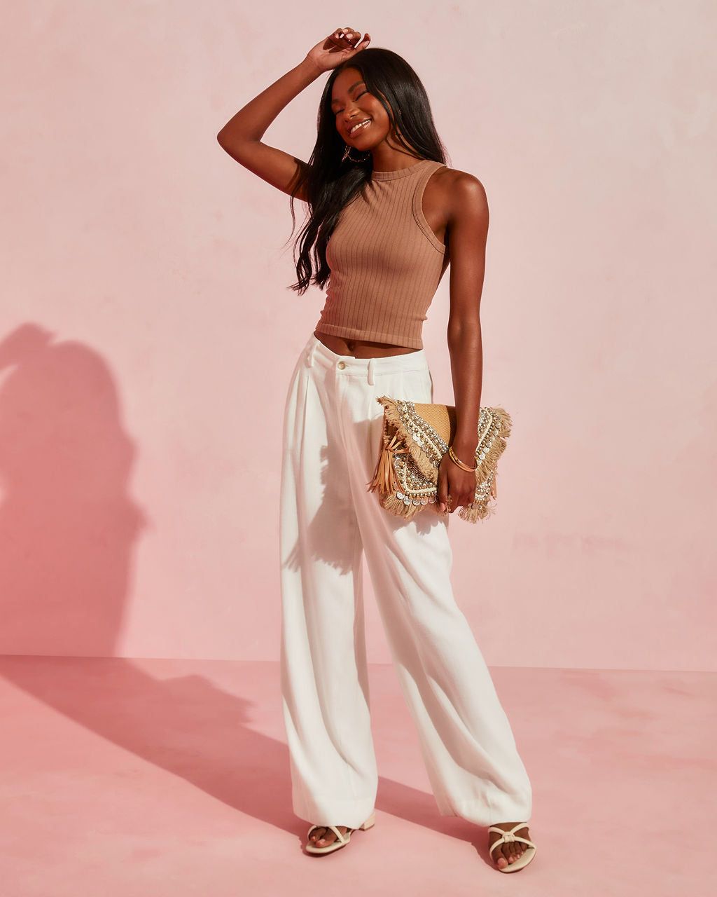 Joaquin Ribbed Crop Tank - Mocha - FINAL SALE sold by Vici product image thumbnail 7