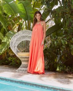 Isla Satin Halter Maxi Dress sold by Vici