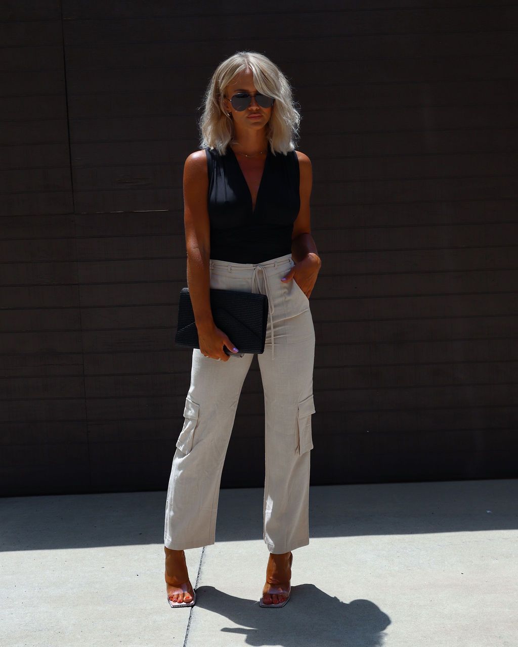 Enya Plunge Neck Sleeveless Bodysuit - Black - SALE sold by Vici product image thumbnail 6