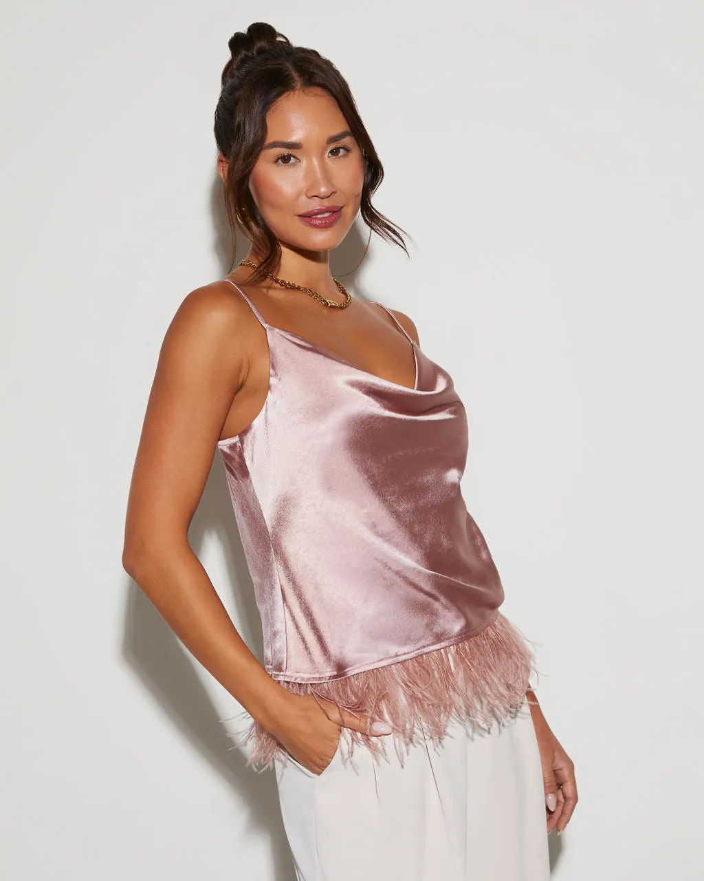 Swan Lake Sleeveless Feather Top sold by Vici product image thumbnail 4