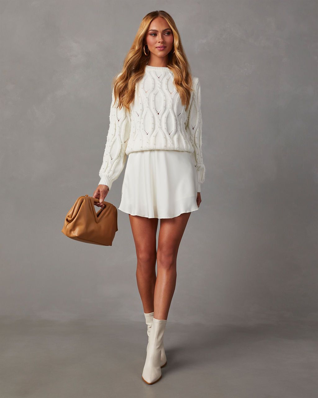 Cancun Knit Crop Top - White - FINAL SALE sold by Vici product image thumbnail 4