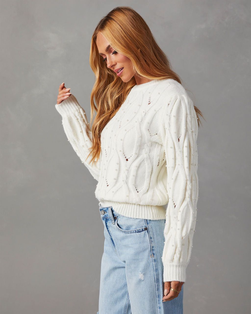 Lyndale Embellished Sweater - Ivory sold by Vici product image thumbnail 3