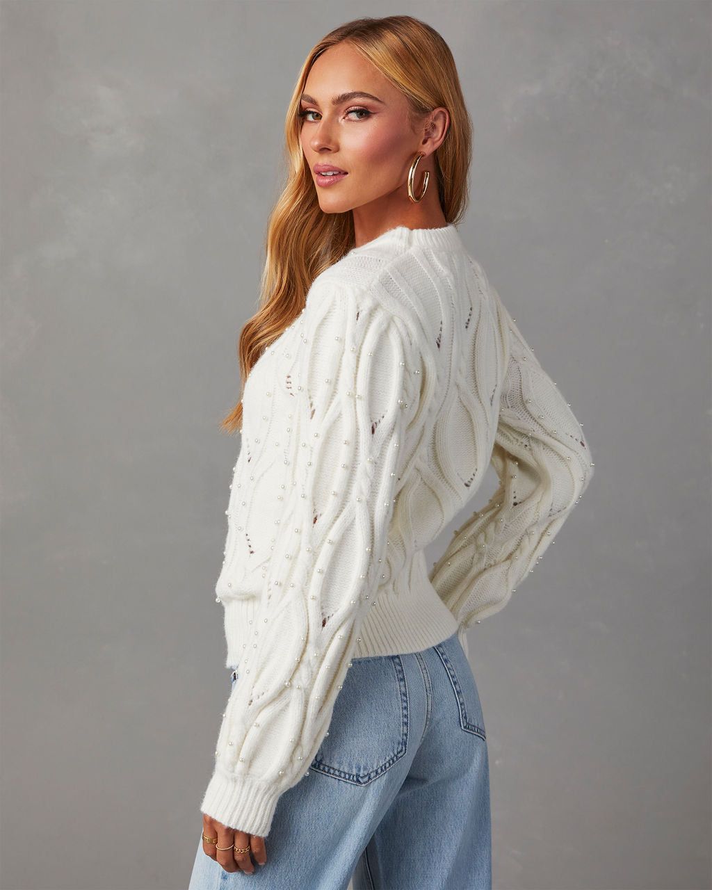 Cancun Knit Crop Top - White - FINAL SALE sold by Vici product image thumbnail 7