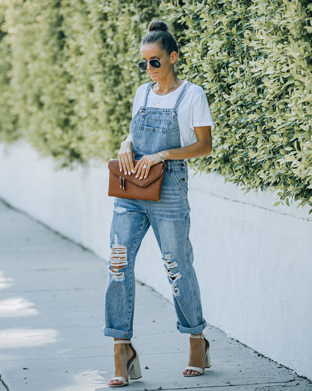 Brush Pocketed Distressed Denim Overalls - FINAL SALE sold by Vici product image thumbnail 10