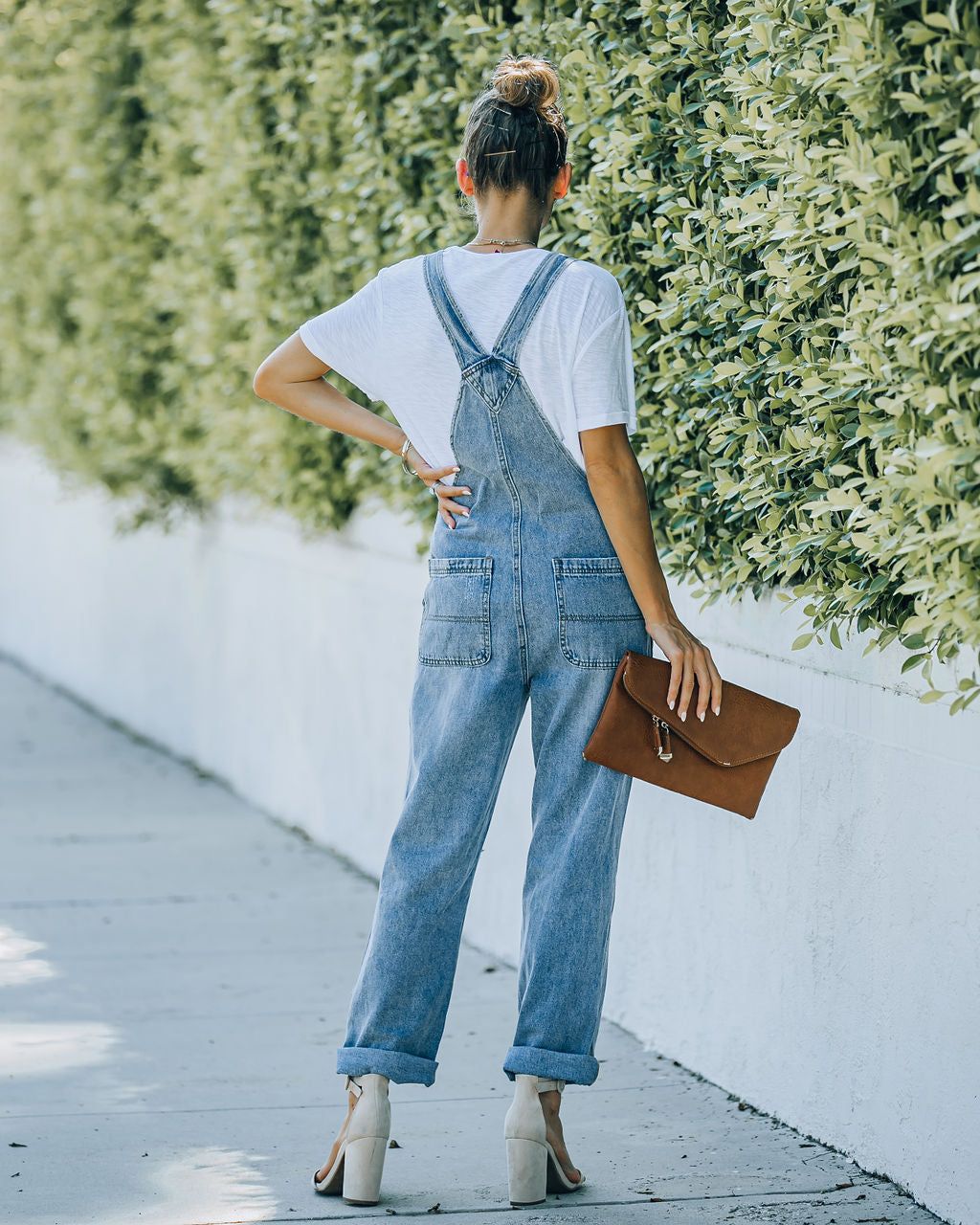 Brush Pocketed Distressed Denim Overalls - FINAL SALE sold by Vici product image thumbnail 2