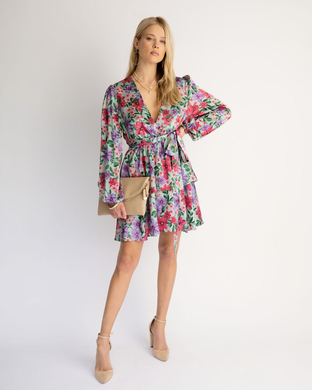 Sensational Floral Tiered Mini Dress - FINAL SALE sold by Vici