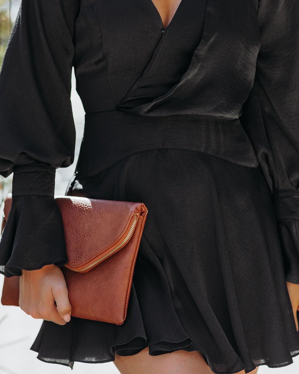 Julianna Satin Ruffle Mini Dress - FINAL SALE sold by Vici product image thumbnail 4