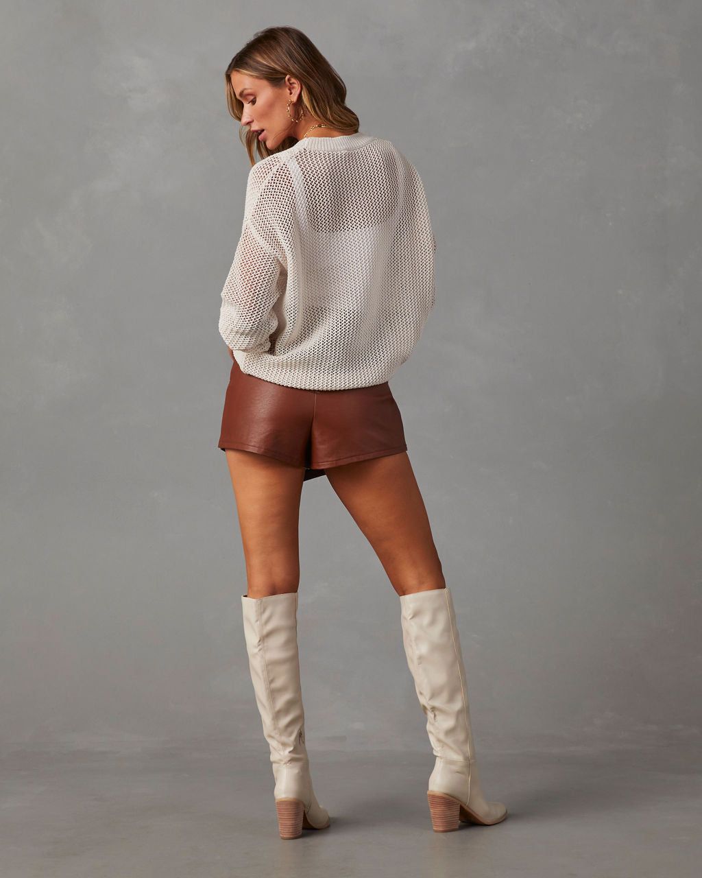 Stratton Open Stitch Sweater - Natural sold by Vici product image thumbnail 4
