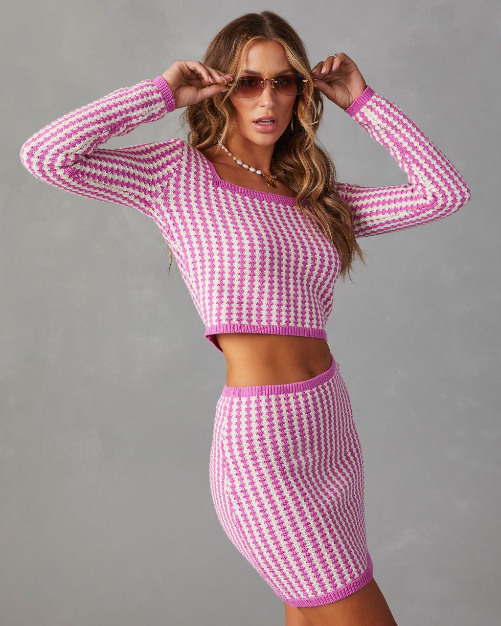 Crosby Crochet Long Sleeve Top - Pink - SALE sold by Vici product image thumbnail 4