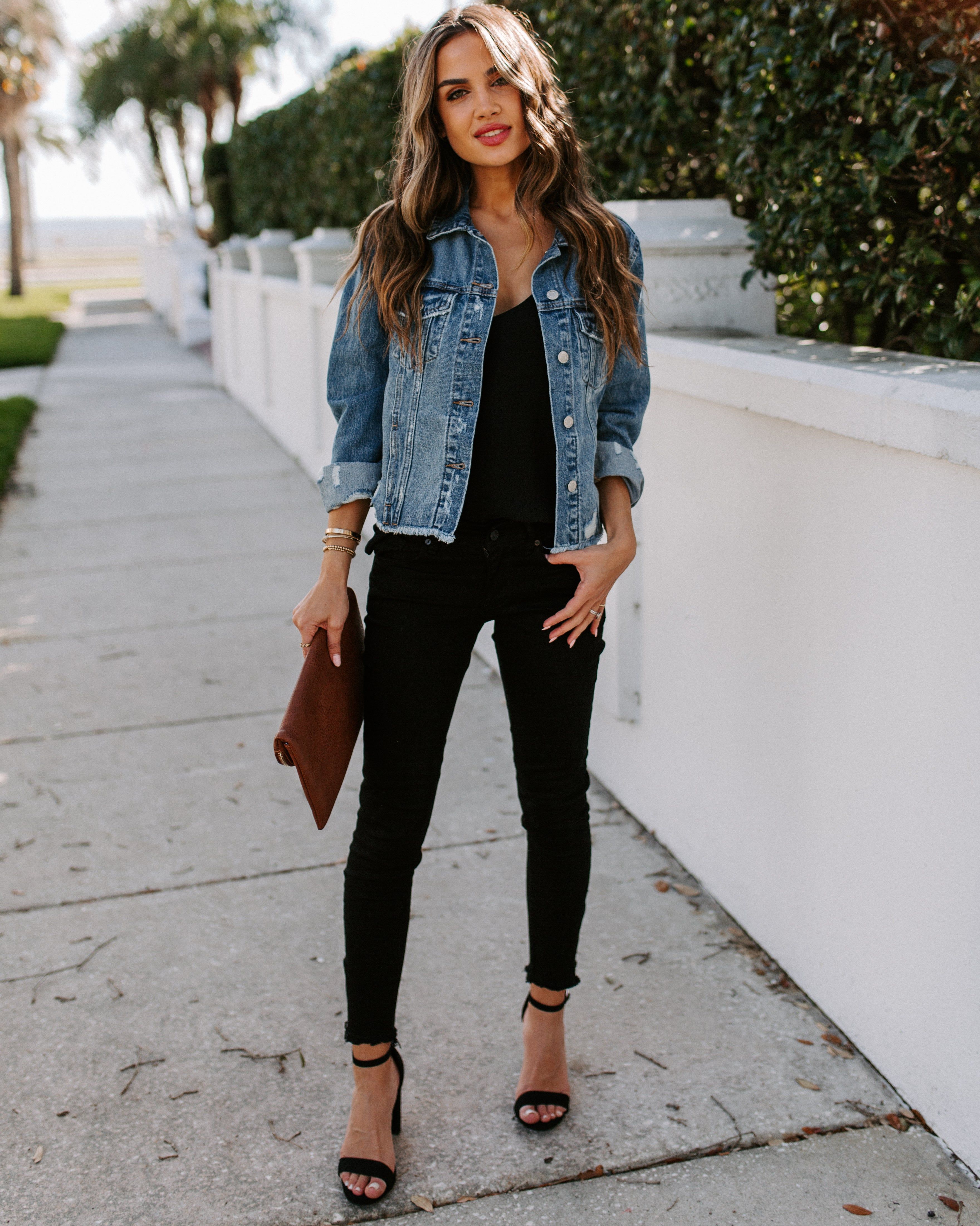 Night Rider Pocketed Distressed Denim Jacket sold by Vici