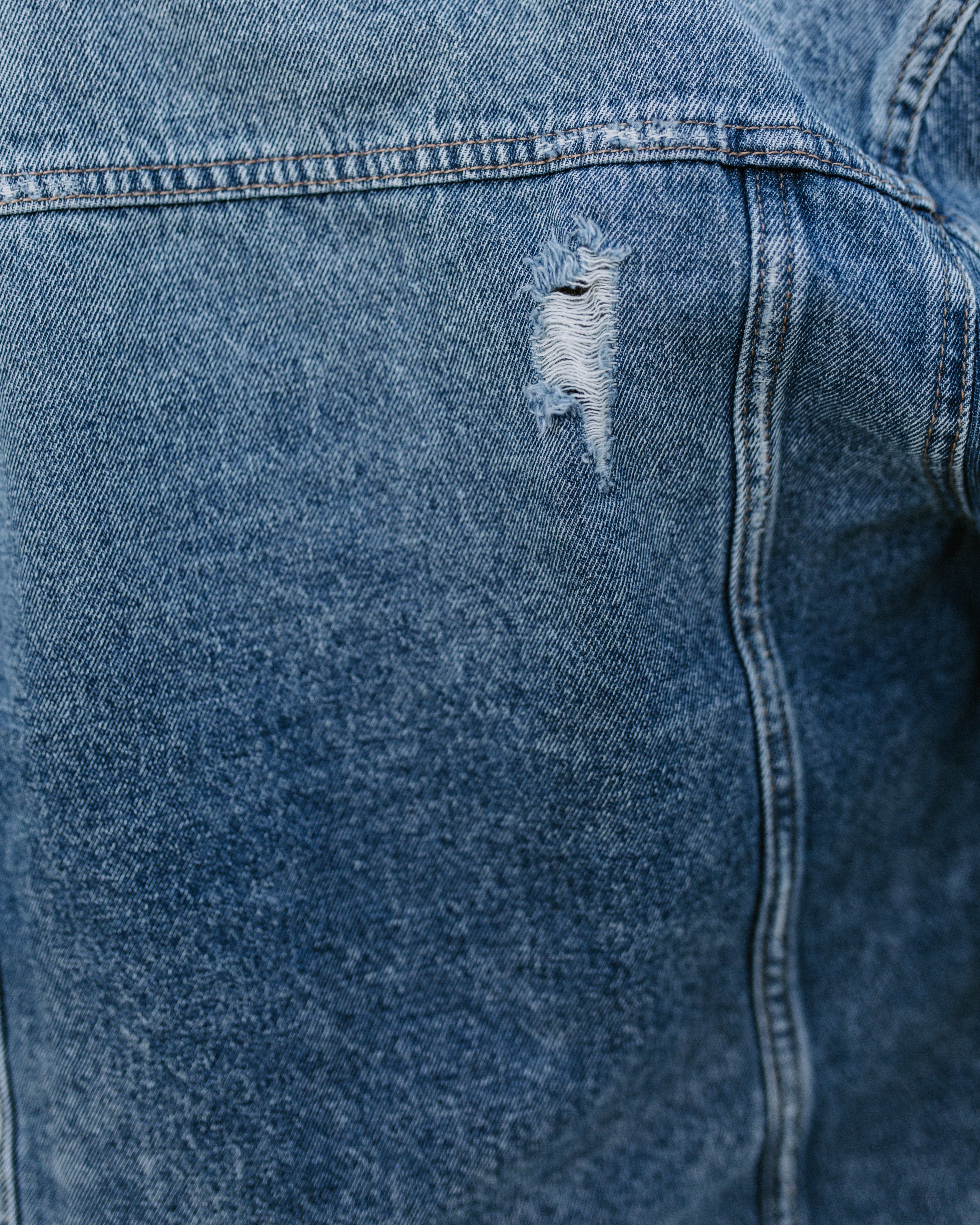 Night Rider Pocketed Distressed Denim Jacket sold by Vici product image thumbnail 4