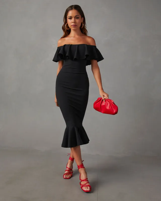Havana Ruffle Midi Dress sold by Vici