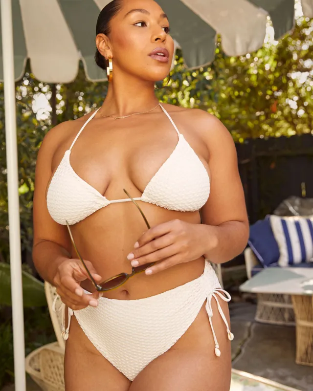Coastal Seashell High Rise Crochet Bikini Bottom sold by Vici
