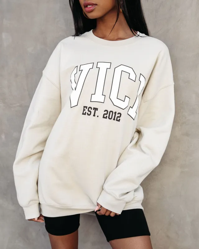 VICI Collegiate Oversized Sweatshirt - Tan - FINAL SALE sold by Vici