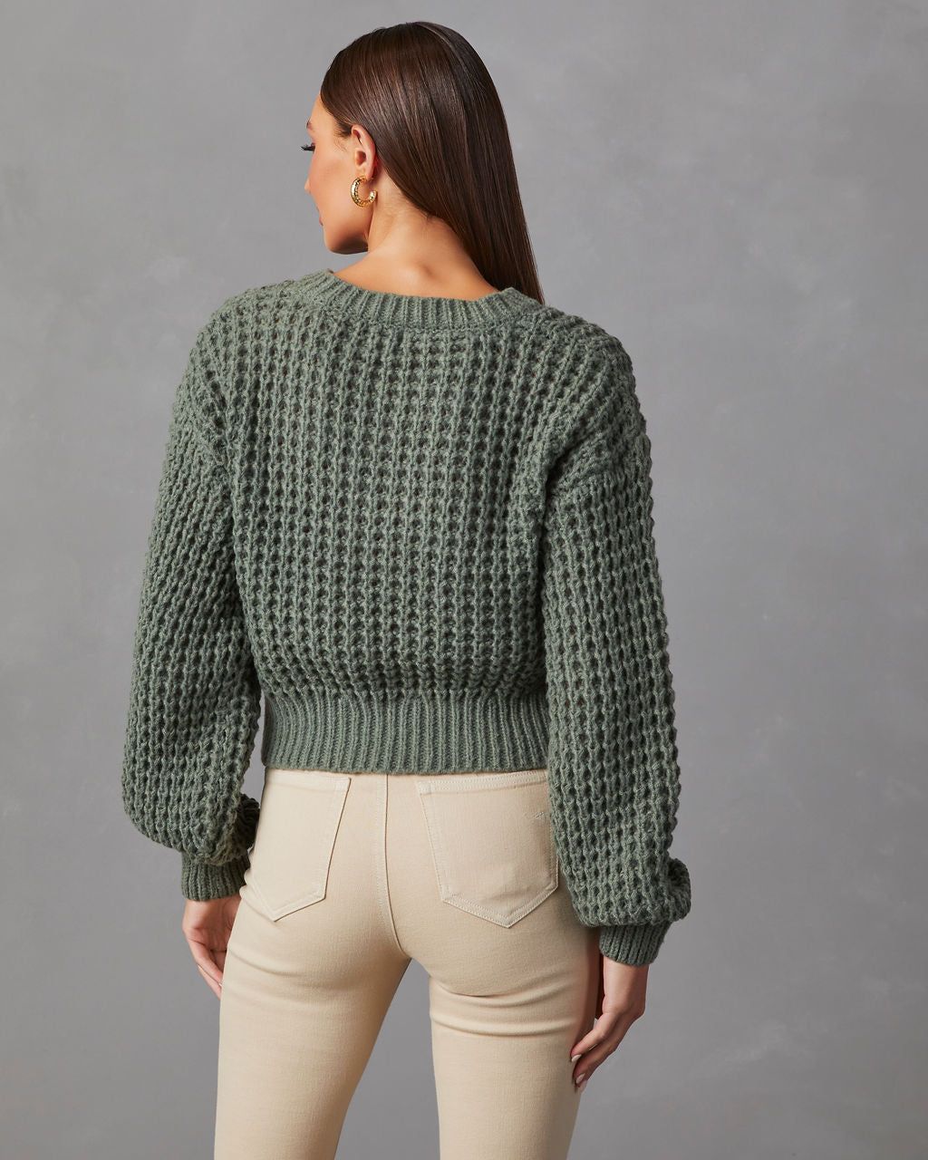 Coming With You V-Neck Sweater - Sage sold by Vici product image thumbnail 4