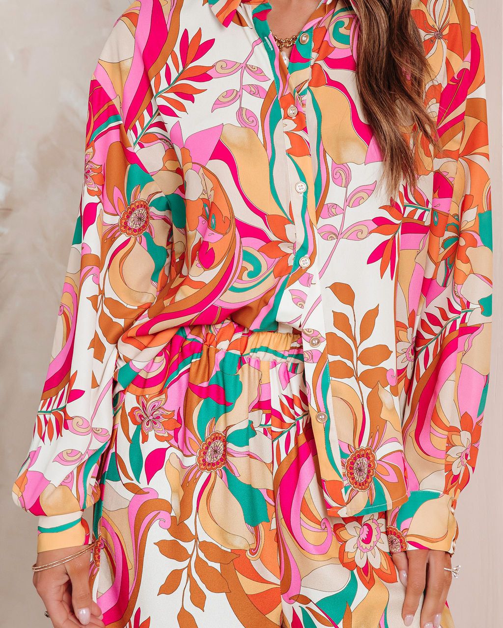 Tropez Printed Button Down Top - FINAL SALE sold by Vici product image thumbnail 3