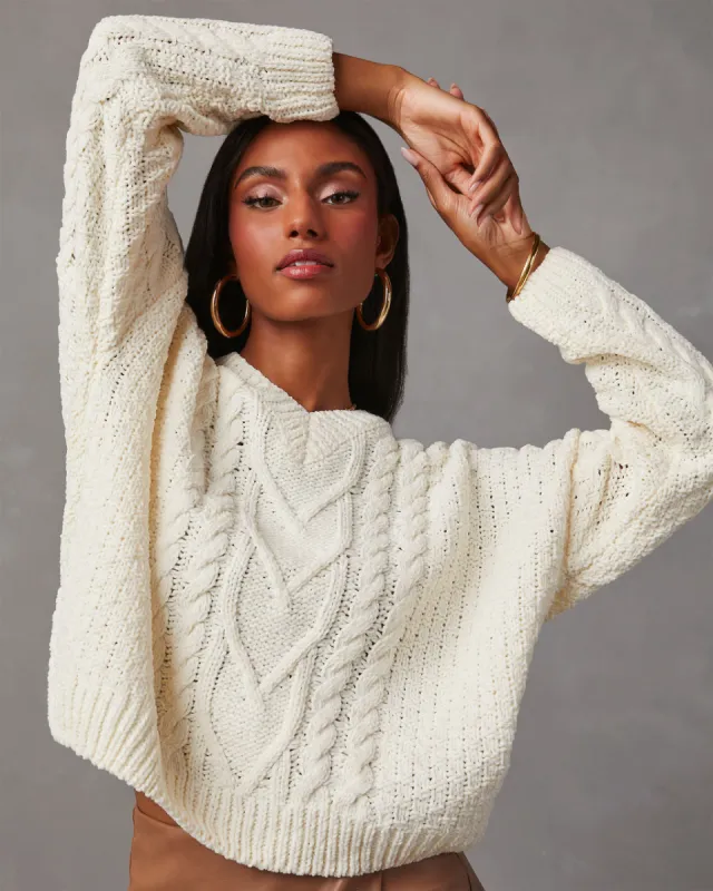 Corey Relaxed Cable Knit Sweater sold by Vici