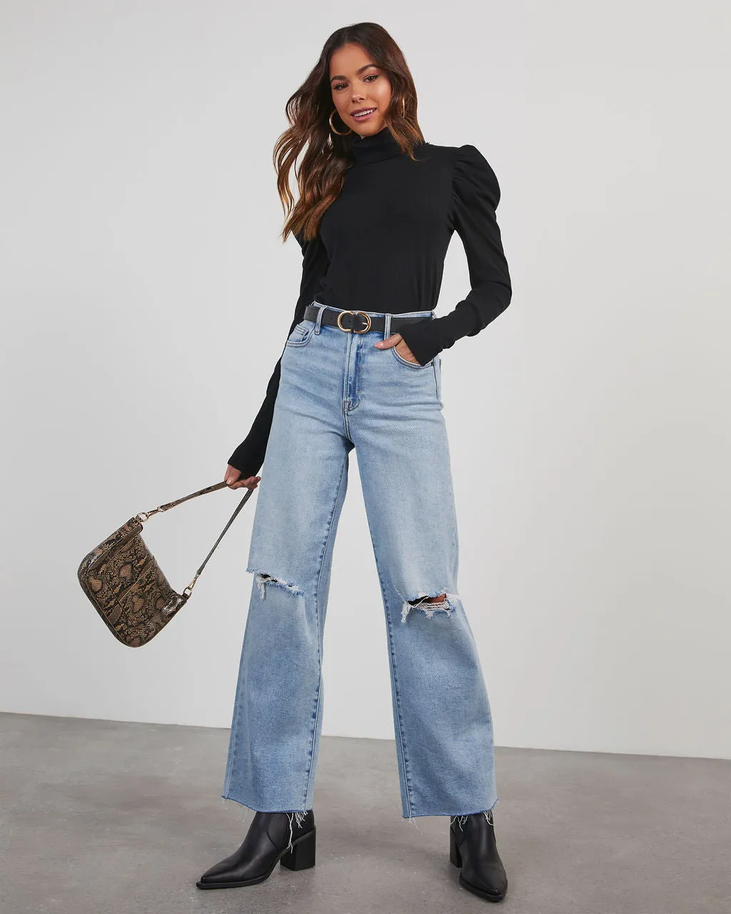 Adamant Puff Sleeve Turtleneck Sweater sold by Vici product image thumbnail 2