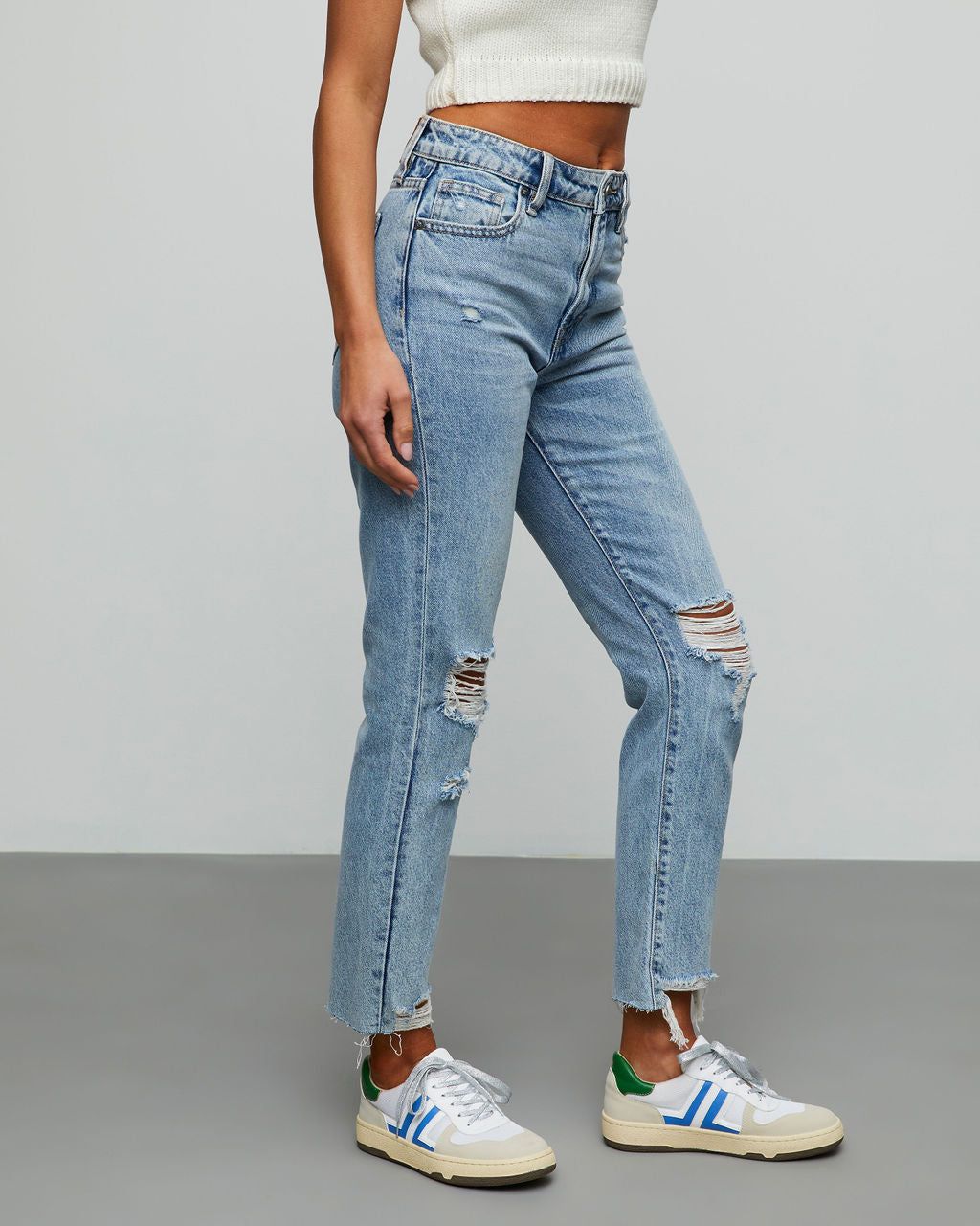 Rowena High Rise Distressed Straight Jeans sold by Vici product image thumbnail 4