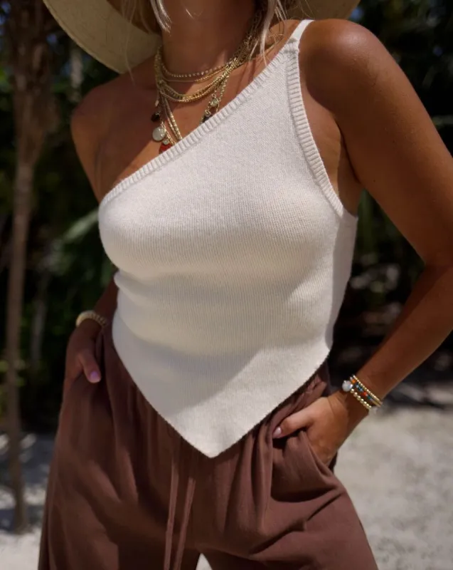 Jenna One Shoulder Knit Top sold by Vici