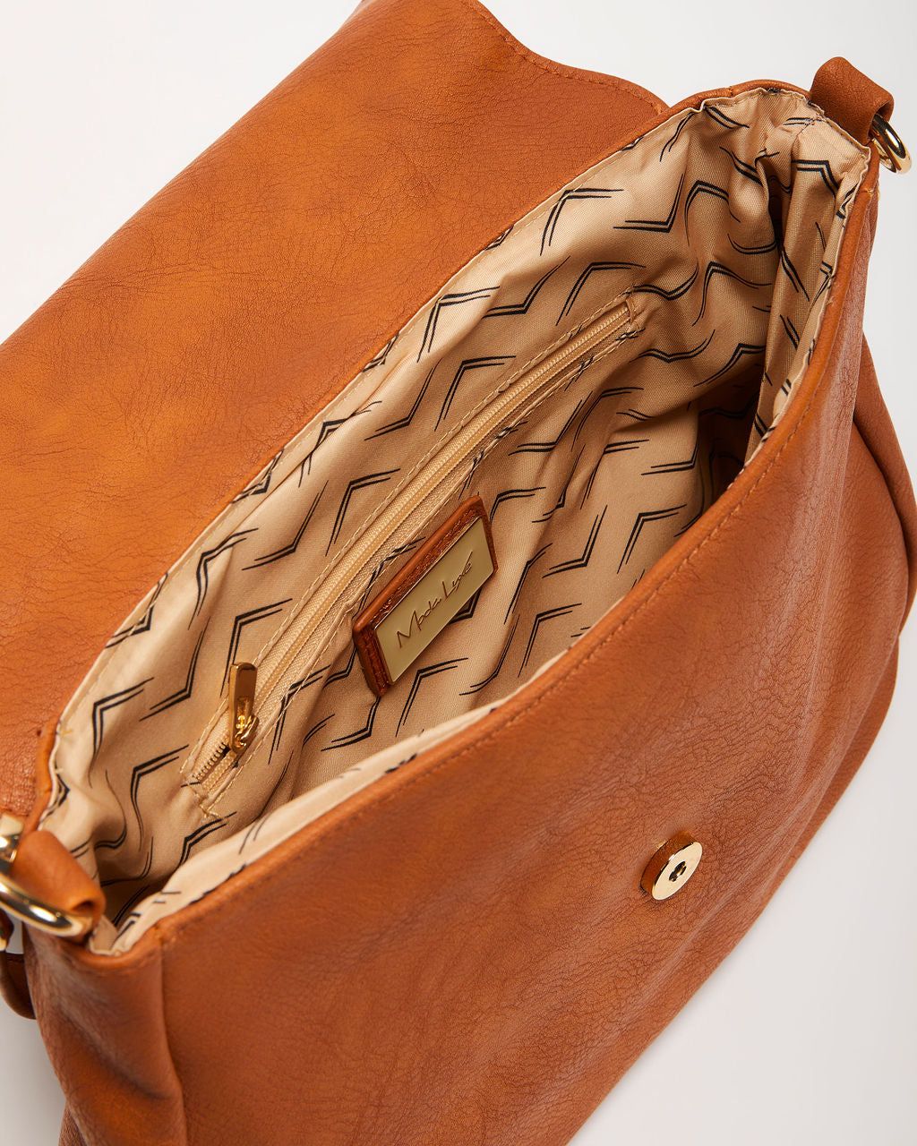 Sherry Pebbled Faux Leather Shoulder Bag - Cognac sold by Vici product image thumbnail 4