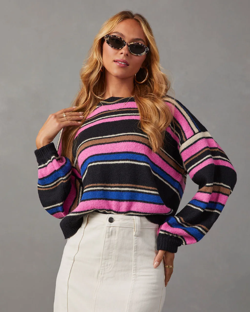 Cosmic Striped Pullover Sweater sold by Vici product image thumbnail 5
