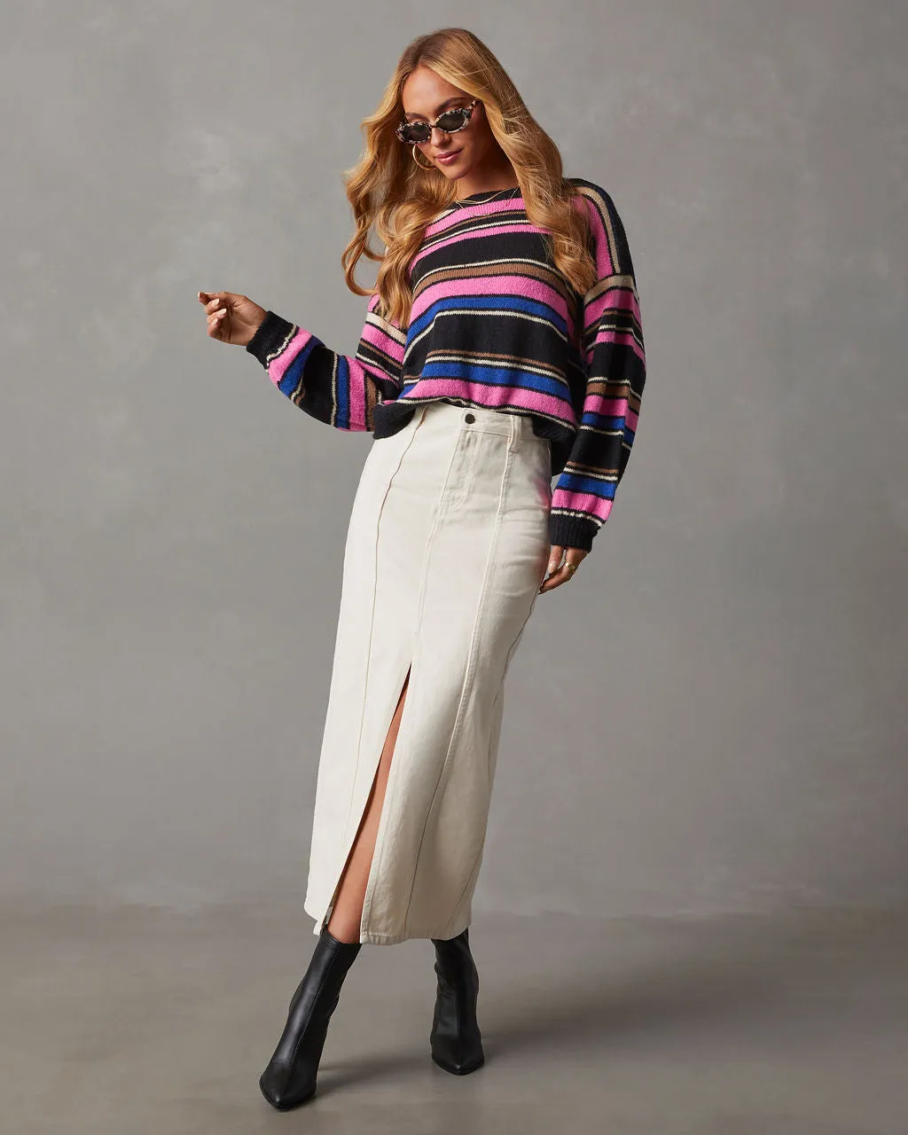 Cosmic Striped Pullover Sweater sold by Vici product image thumbnail 3