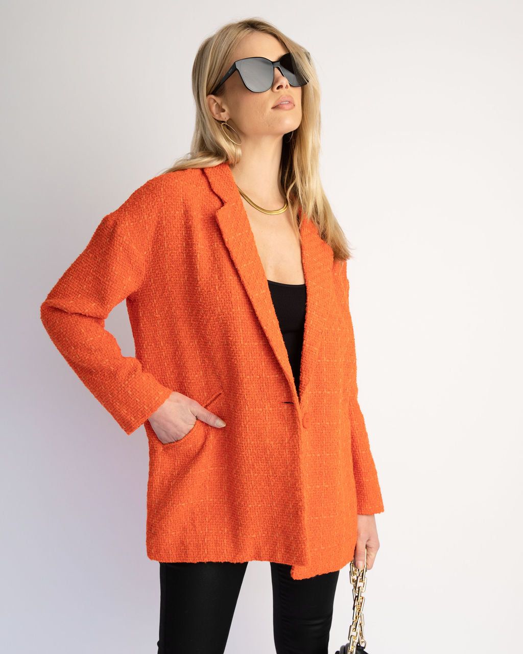 Stellaluna Textured Pocketed Blazer sold by Vici