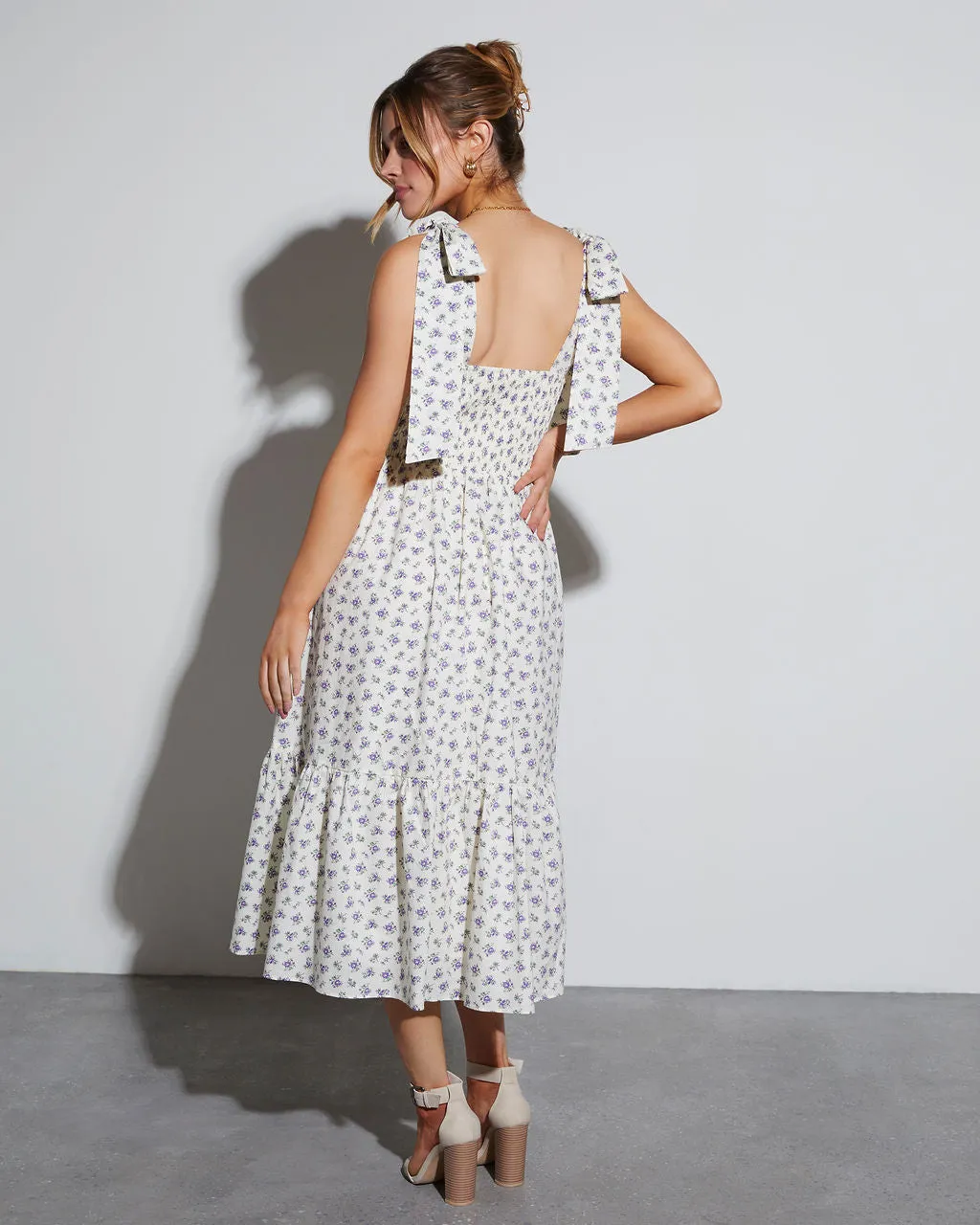 Josephina Floral Tie Strap Midi Dress sold by Vici product image thumbnail 4