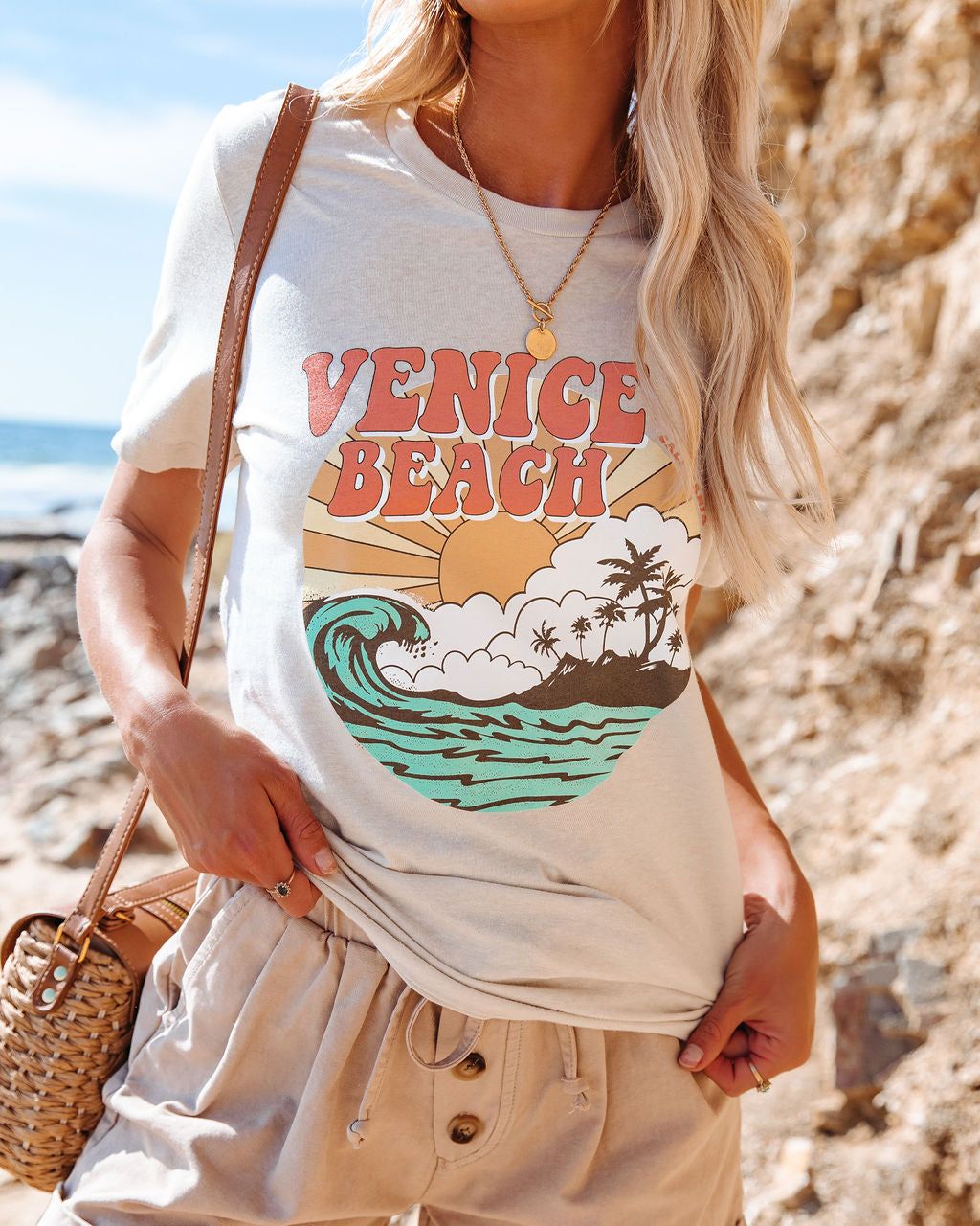 Retro Wave Venice Beach Cotton Blend Tee - FINAL SALE sold by Vici product image thumbnail 5