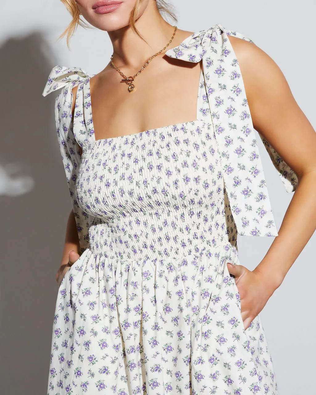 Josephina Floral Tie Strap Midi Dress sold by Vici product image thumbnail 3