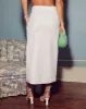 Estelle Linen Blend Front Slit Midi Skirt sold by Vici