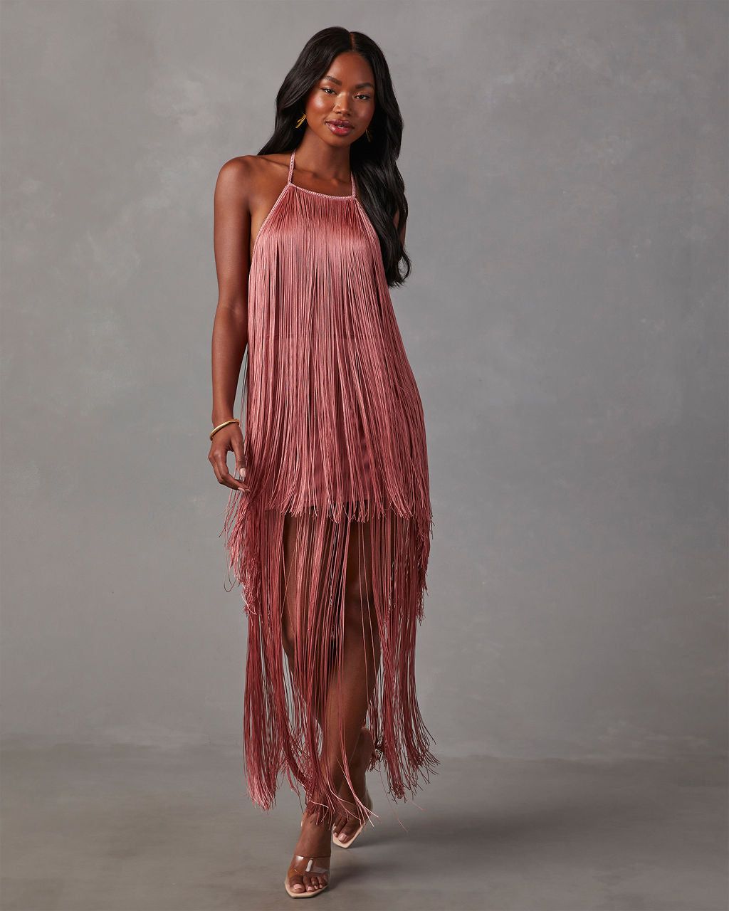 Twain Fringe Midi Dress - Pink sold by Vici product image thumbnail 6