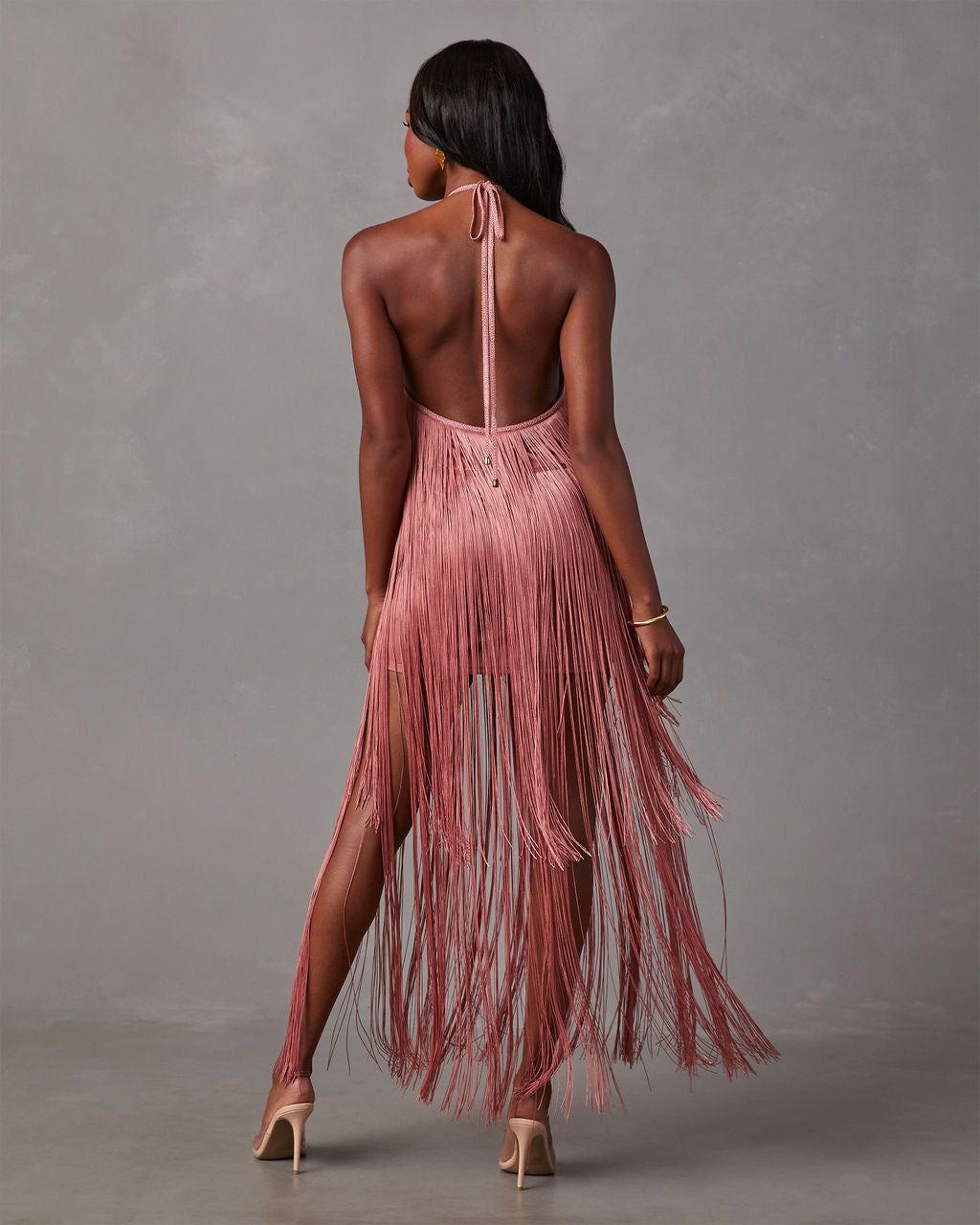 Twain Fringe Midi Dress - Pink sold by Vici product image thumbnail 2