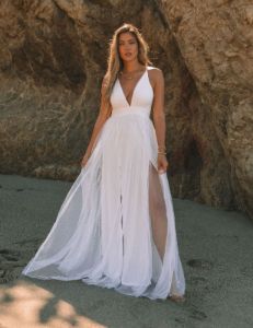 Petal Dust Maxi Dress - White - FINAL SALE sold by Vici