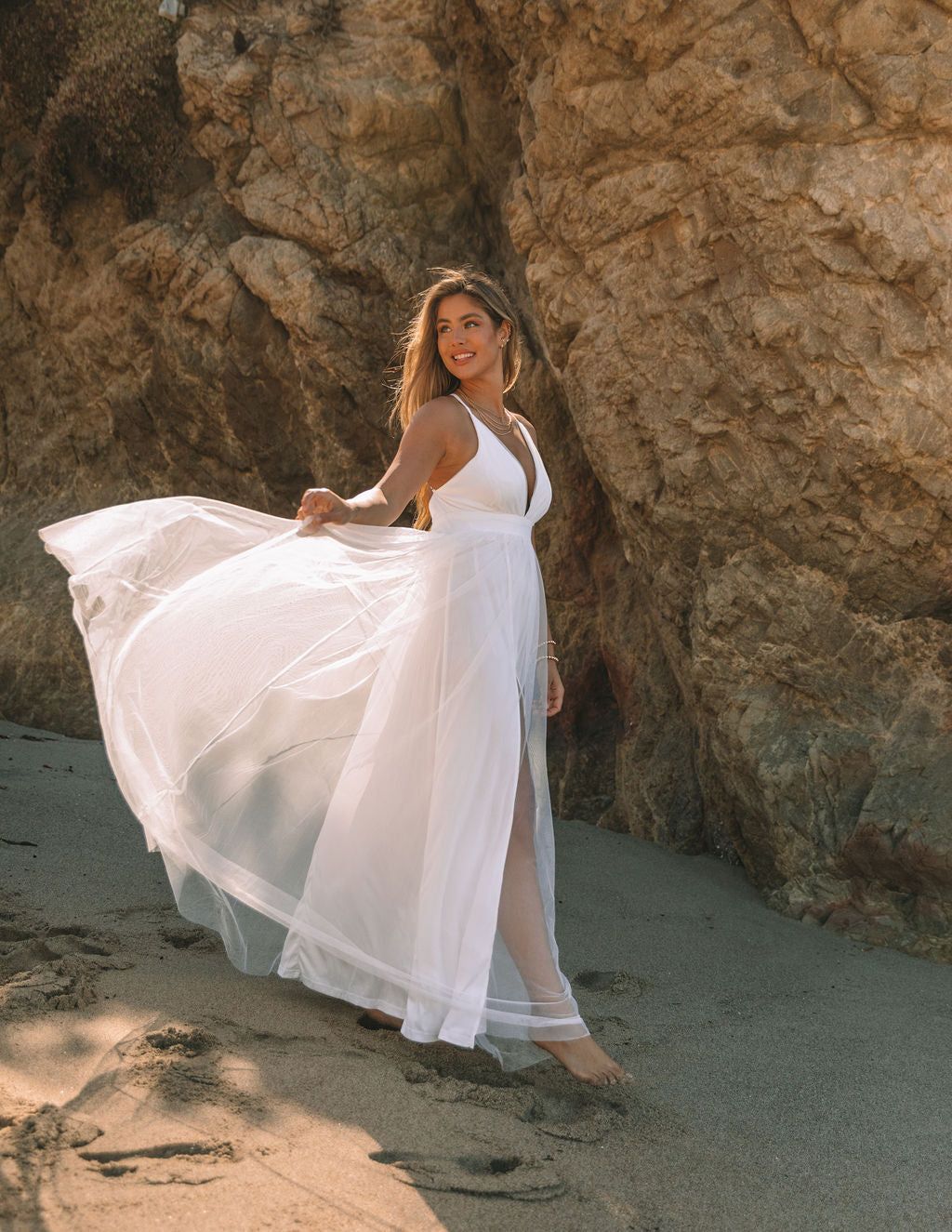 Petal Dust Maxi Dress - White - FINAL SALE sold by Vici product image thumbnail 8