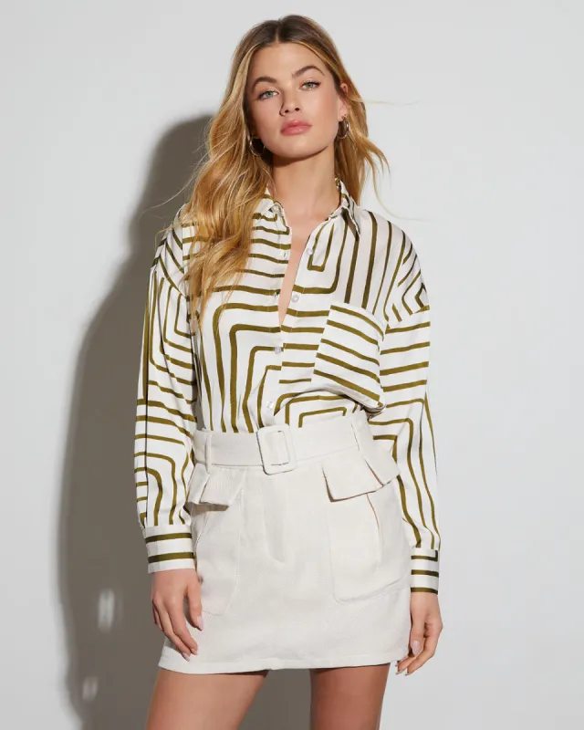 Unforgettable Long Sleeve Button Down Top sold by Vici