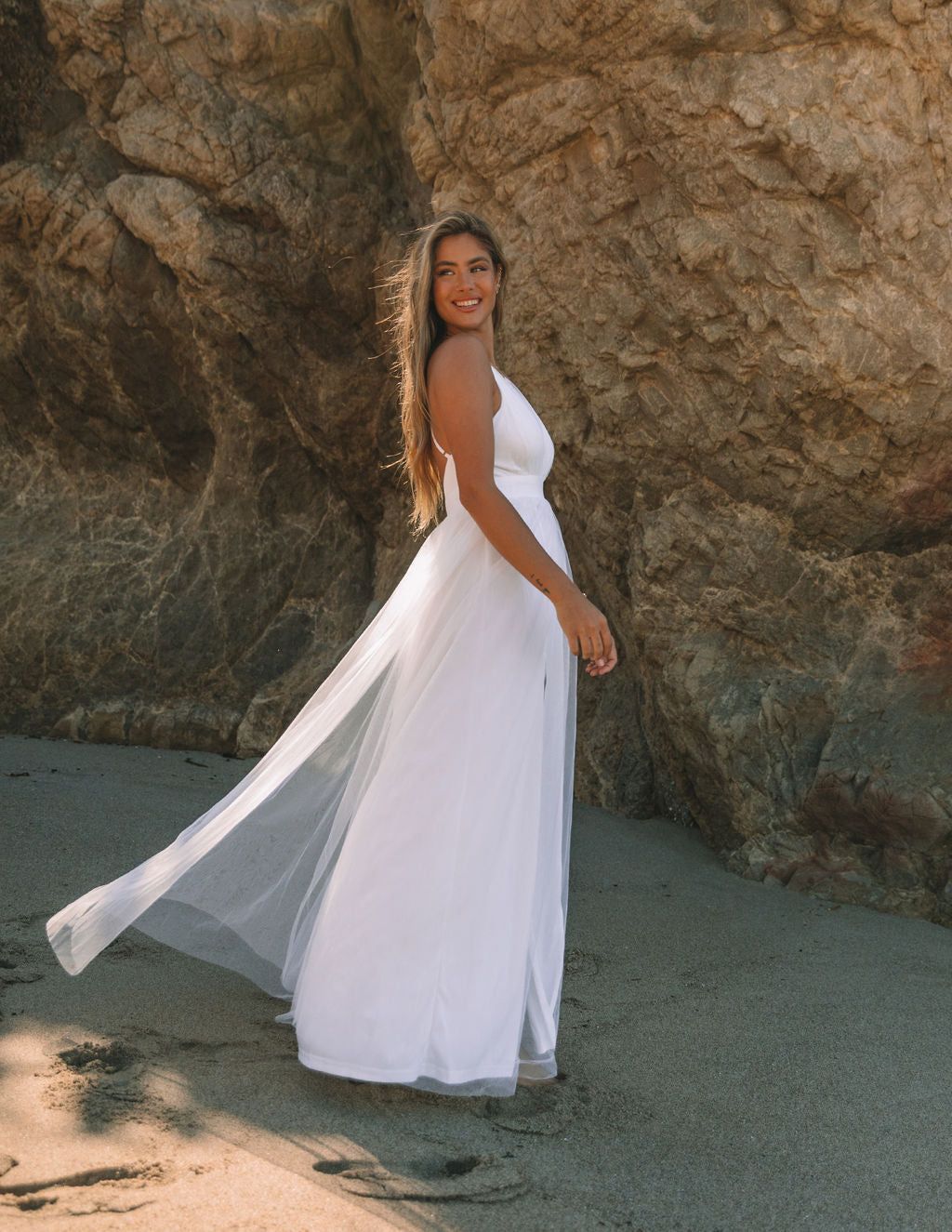 Petal Dust Maxi Dress - White - FINAL SALE sold by Vici product image thumbnail 9