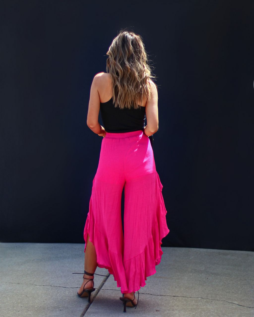 Brenna Ruffle Slit Pants - Hot Pink - FINAL SALE sold by Vici product image thumbnail 2