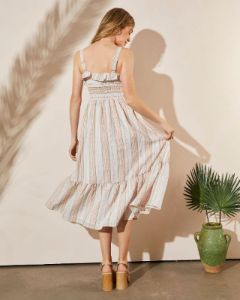 Nevissa Striped Babydoll Dress - Pink/Multi - FINAL SALE sold by Vici