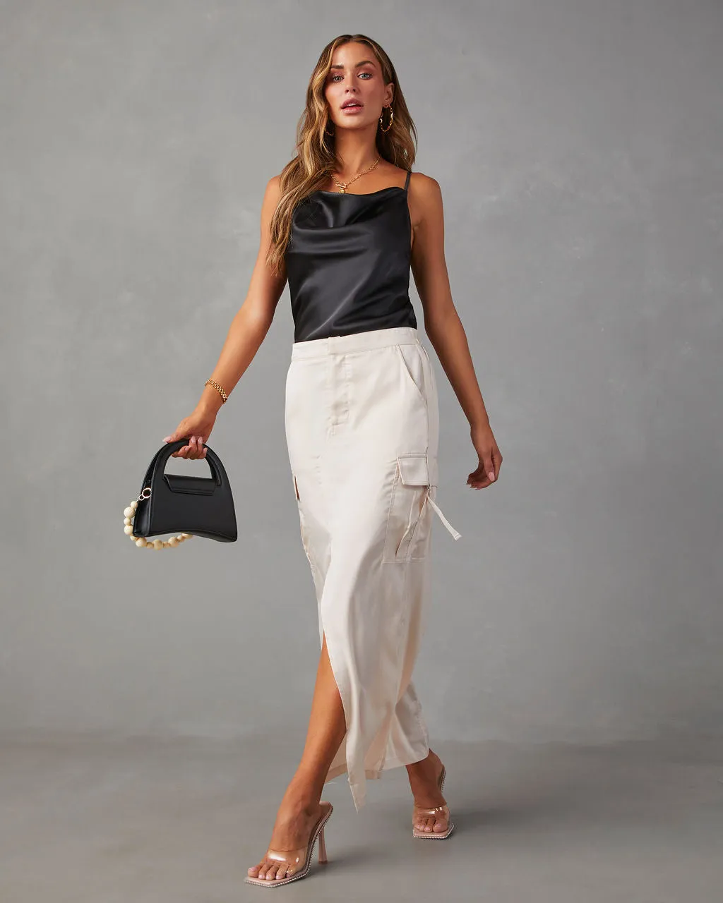 Evaluna Satin Cowl Neck Bodysuit sold by Vici product image thumbnail 3